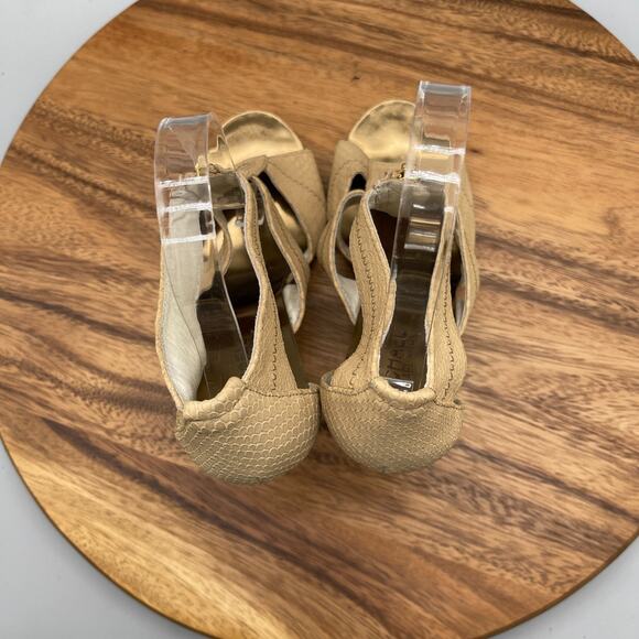 Michael Kors Berkley Heels Womens Size 8 M Nude Embossed Leather Stilletto Shoes - Picture 5 of 8